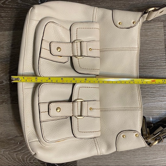 Vintage Fossil Genuine Leather Handcrafted Women's Handbag Purse 75082 - Beige - Picture 11 of 11